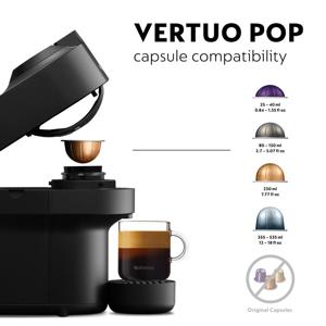Nespresso By Delonghi Vertuo Pop Coffee Machine Black